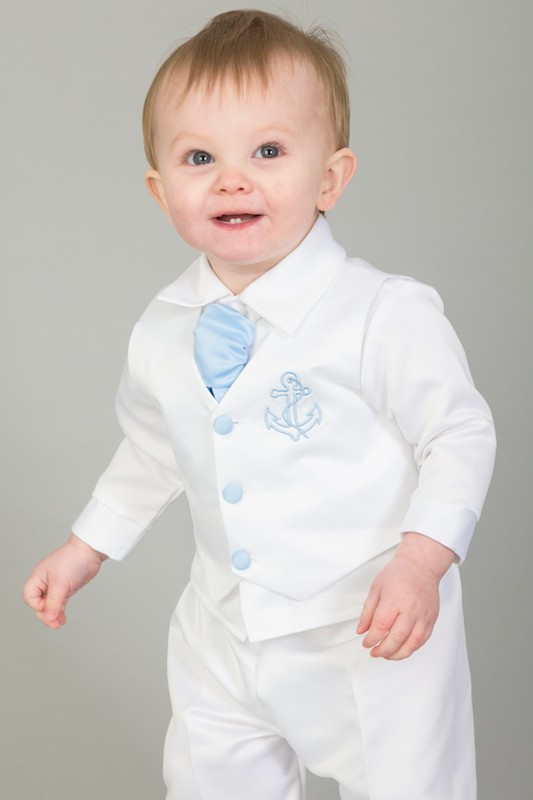 Baby Boys Blue Nautical Wedding Suit | Baby 5 Piece Suit | Charles Class
